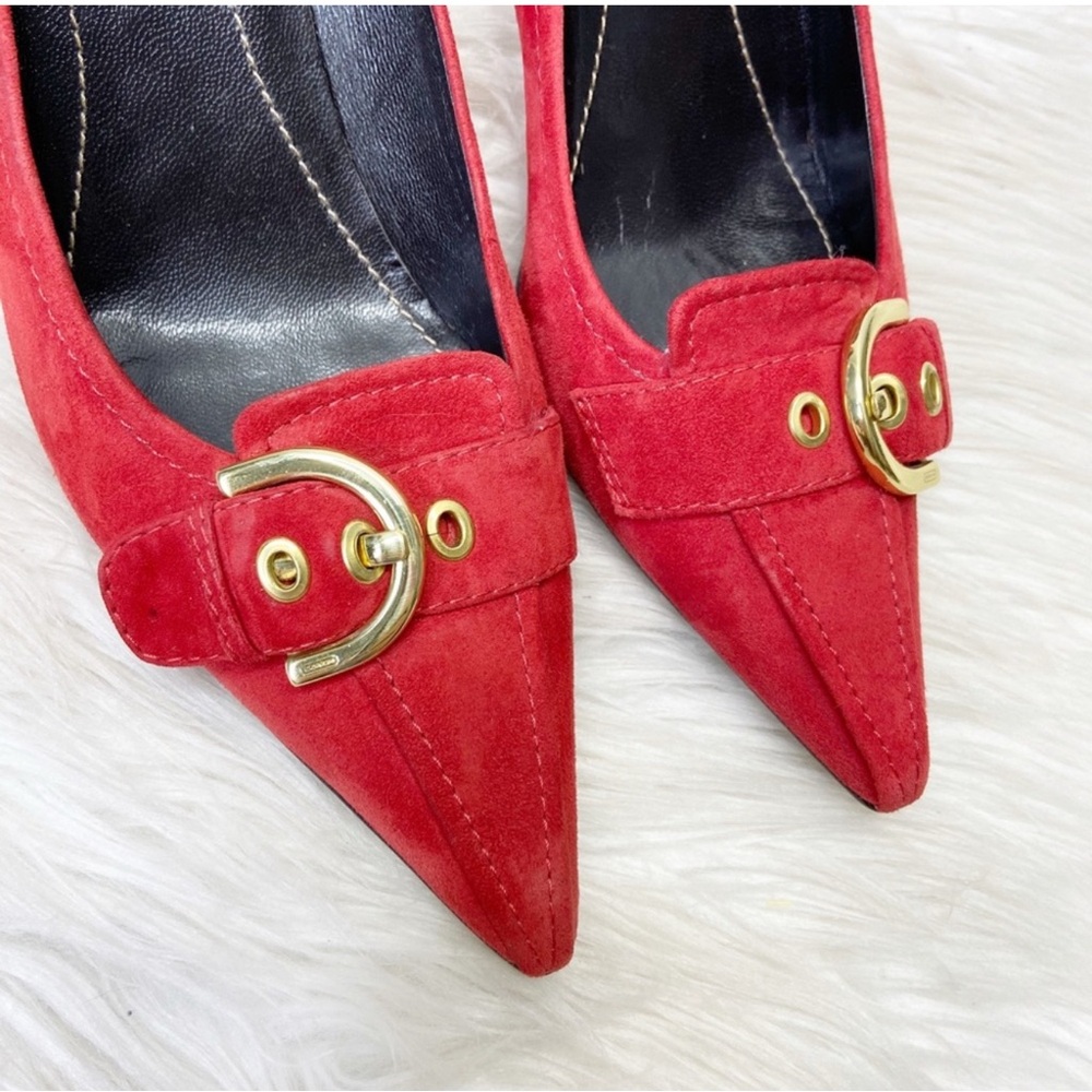 Coach Sarrah Red Suede Pointed Toe Pumps 👠 8.5 B - Picture 4 of 8